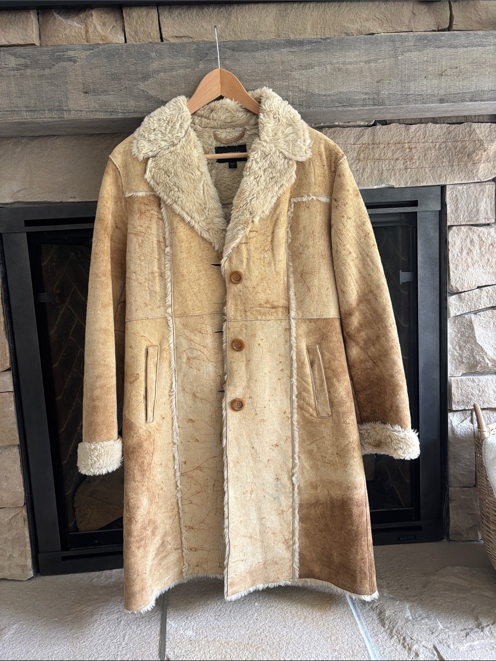 Express Leather Shearling Coat